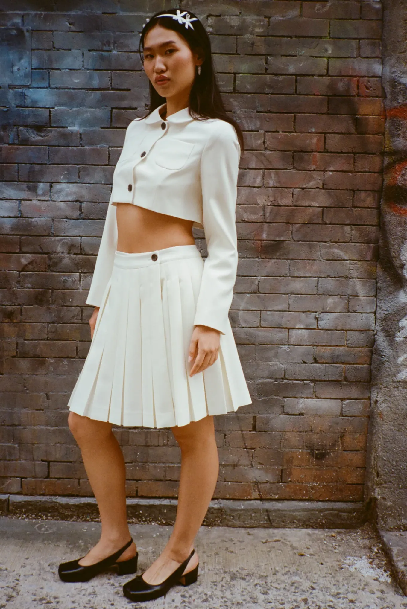 Online Sandy Liang Astra Skort In Bone