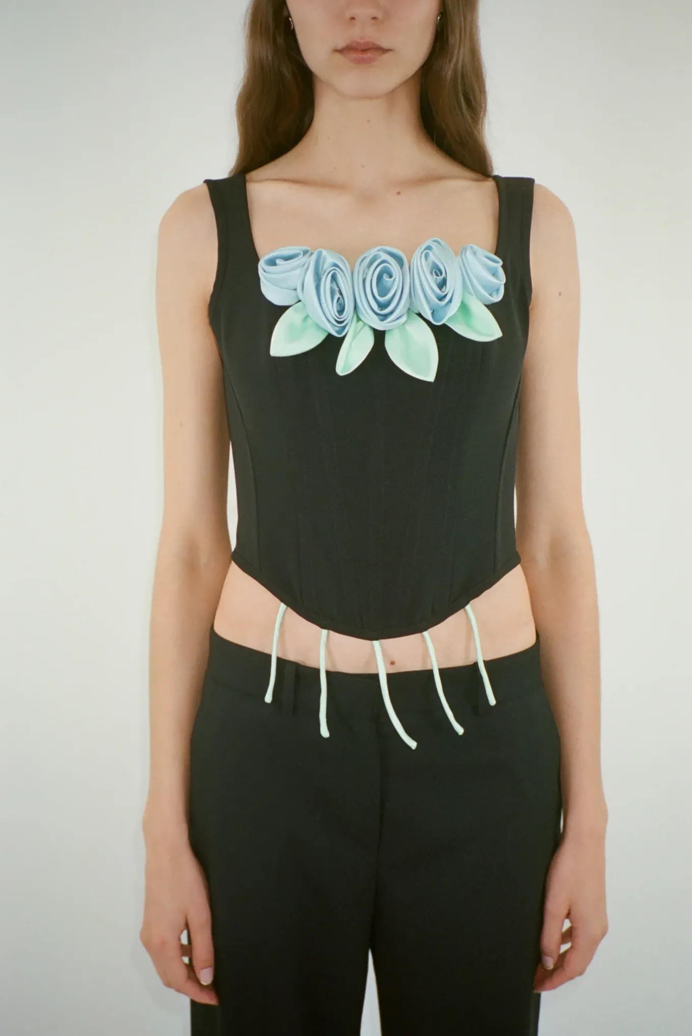 New Sandy Liang Barque Corset In Blue