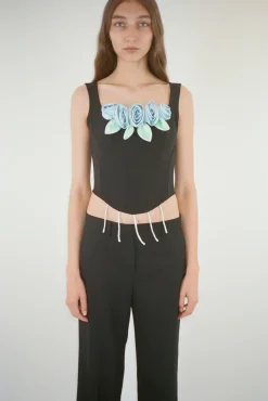 New Sandy Liang Barque Corset In Blue