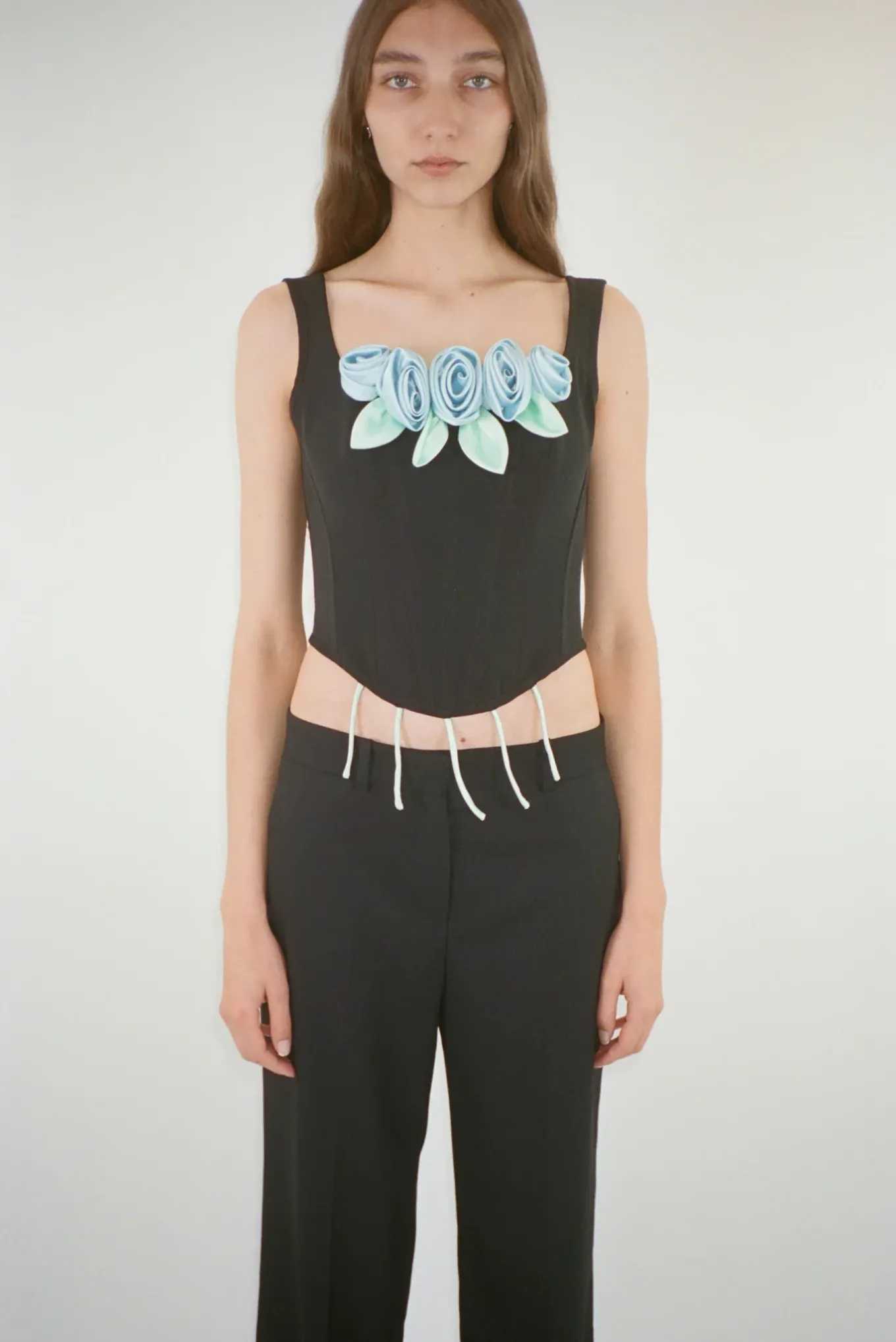 New Sandy Liang Barque Corset In Blue