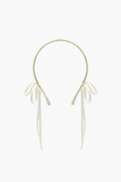 Store Sandy Liang Capelli Headband In Cream