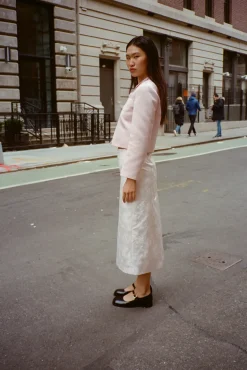 Outlet Sandy Liang Charm Jacket In Pink Satin