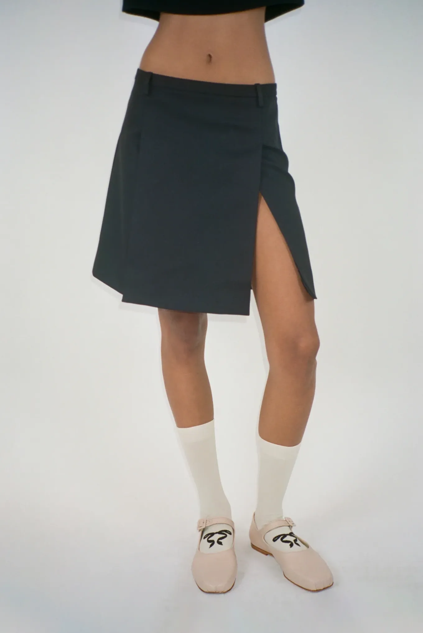Discount Sandy Liang Dart Skirt In Black