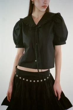 Shop Sandy Liang Florent Top In Black