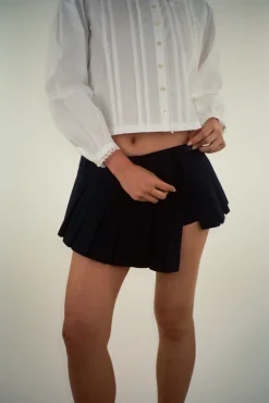 Cheap Sandy Liang Franc Skort In Dark Navy