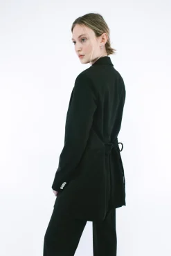 Discount Sandy Liang Greene Coat In Black