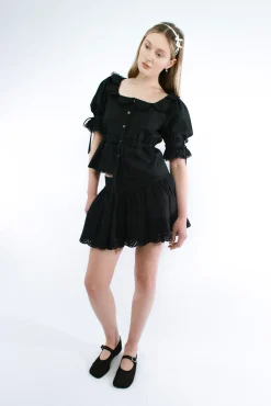 Fashion Sandy Liang Ira Skirt In Black