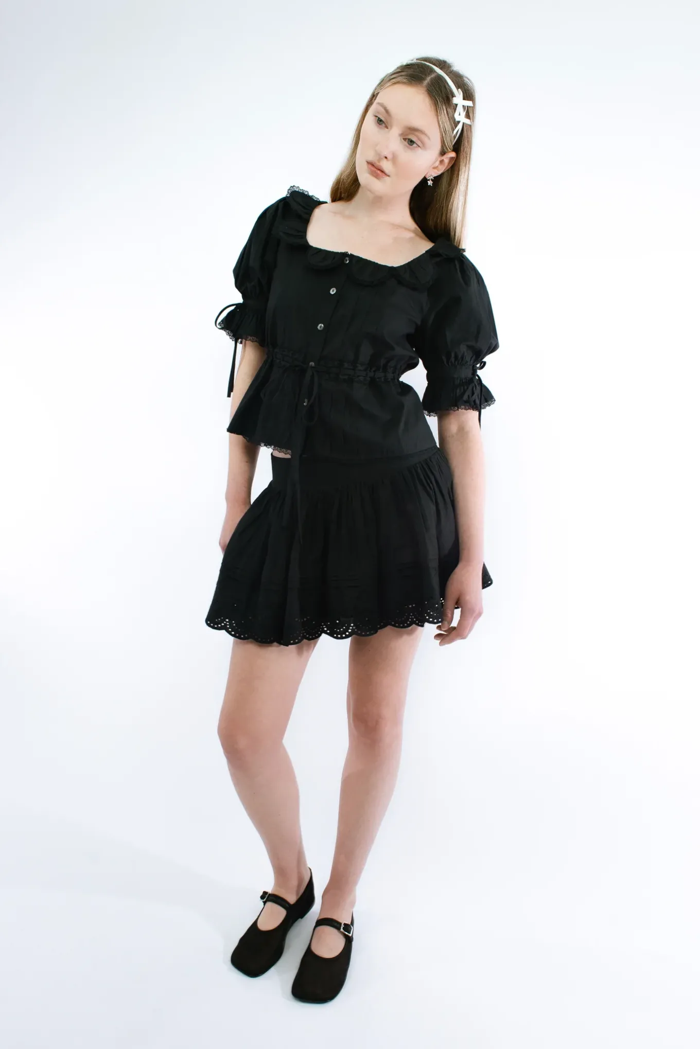 Fashion Sandy Liang Ira Skirt In Black