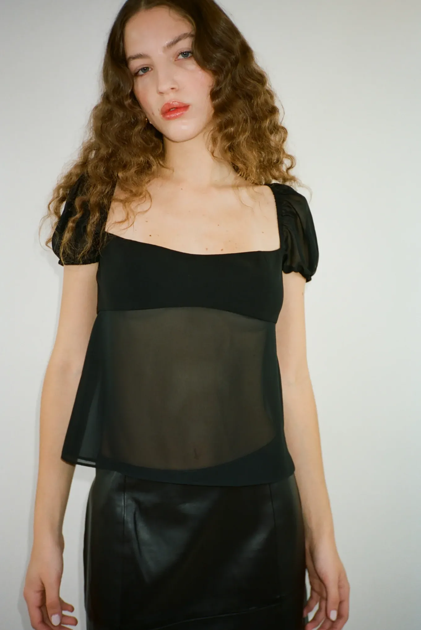 New Sandy Liang Katina Top In Black