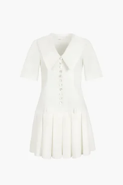 Fashion Sandy Liang Kerry Dress In Bone