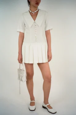 Fashion Sandy Liang Kerry Dress In Bone