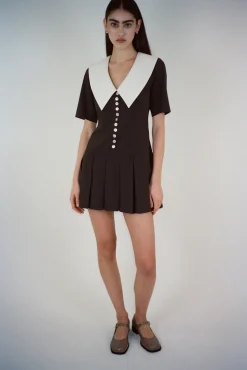 Flash Sale Sandy Liang Kerry Dress In Brown