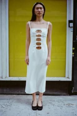 Cheap Sandy Liang Leonie Dress In Bone
