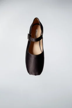 Online Sandy Liang Mary Jane Pointe In Brunette Satin