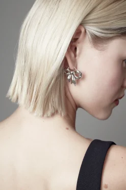 Cheap Sandy Liang Monyo Hoops In Silver
