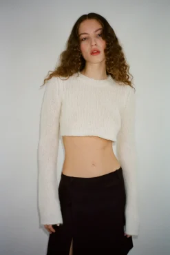Discount Sandy Liang Skylark Sweater In Bone