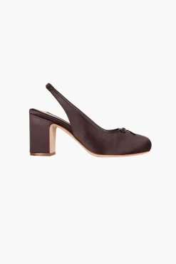 Fashion Sandy Liang Slingback 75 In Brunette Satin