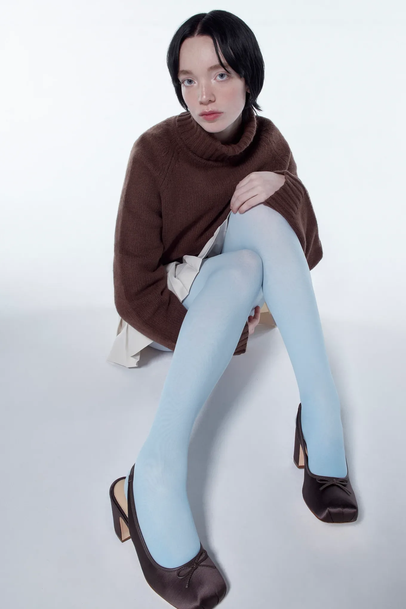 Fashion Sandy Liang Slingback 75 In Brunette Satin