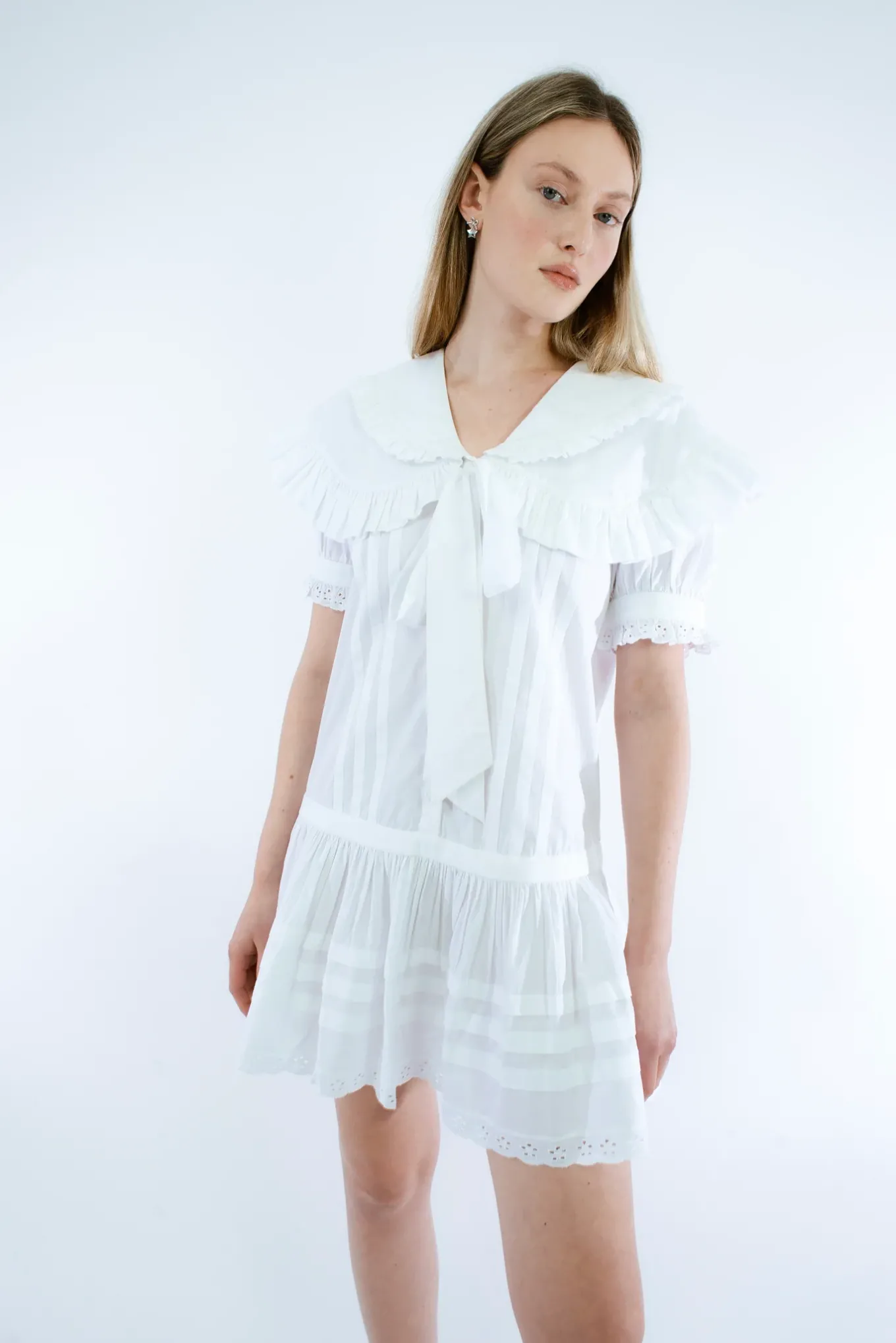 New Sandy Liang Toki Dress In White