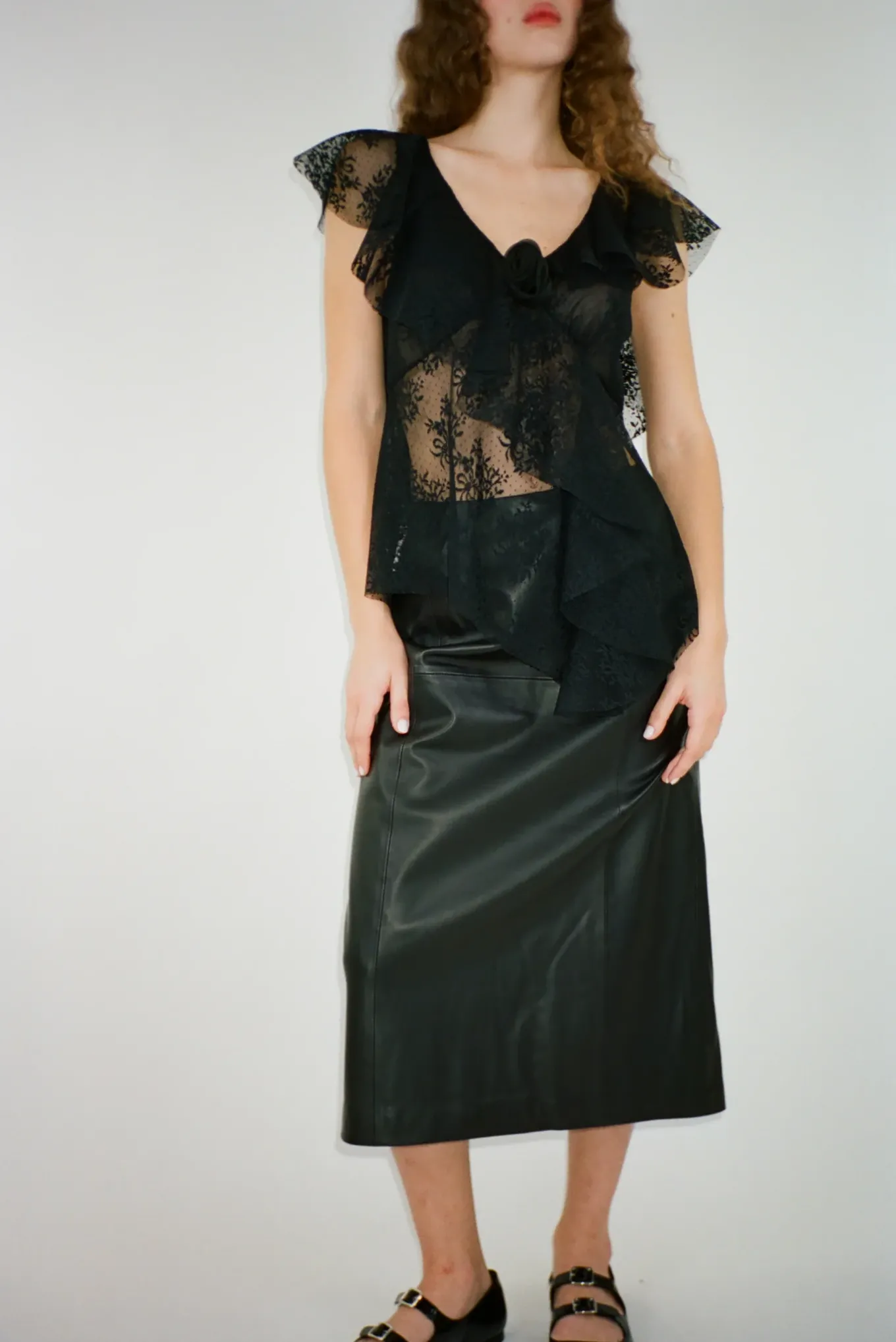 Sale Sandy Liang Torino Top In Black