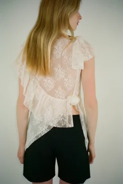 Clearance Sandy Liang Torino Top In Bone