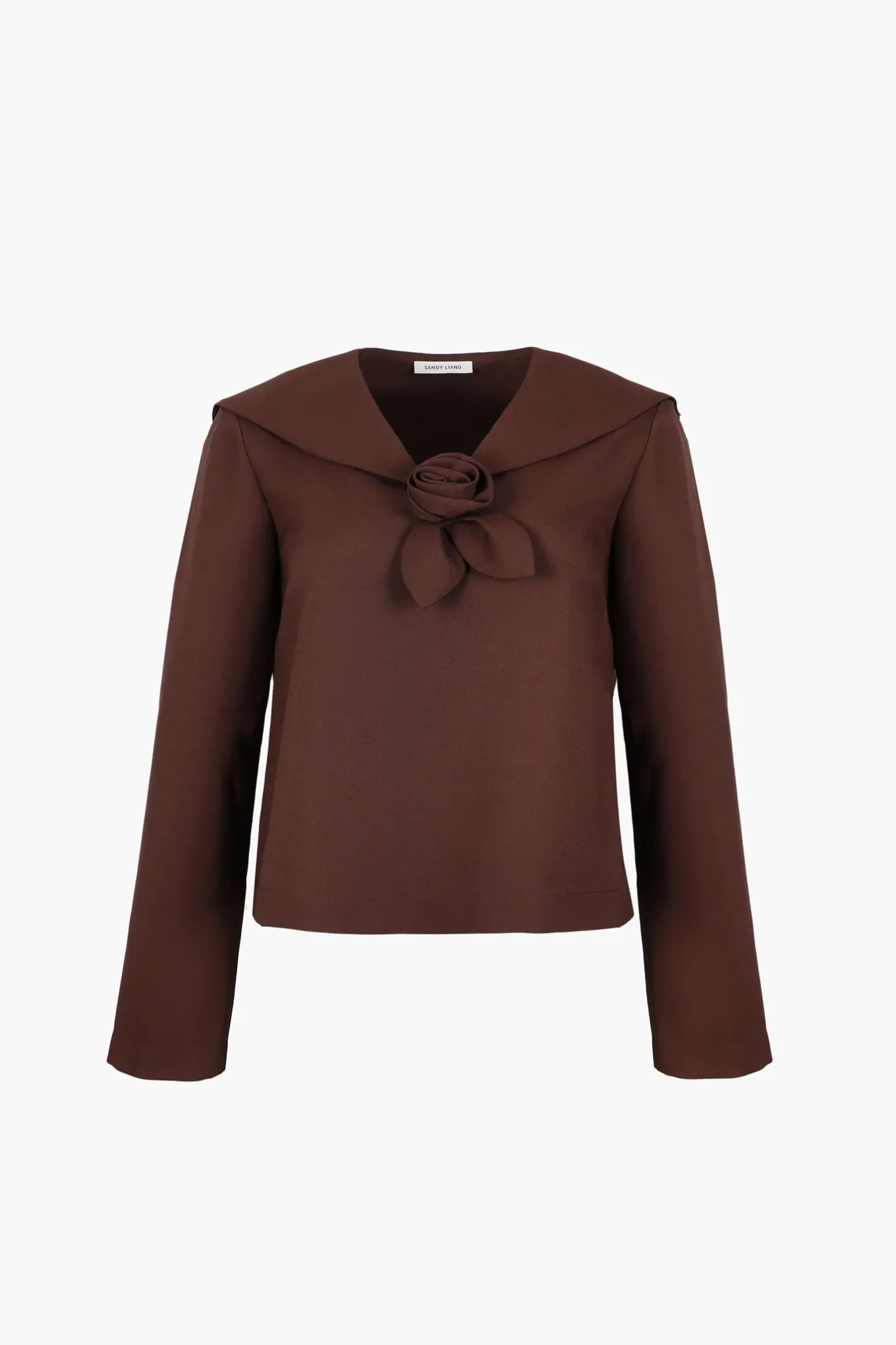Best Sale Sandy Liang Umi Top In Espresso