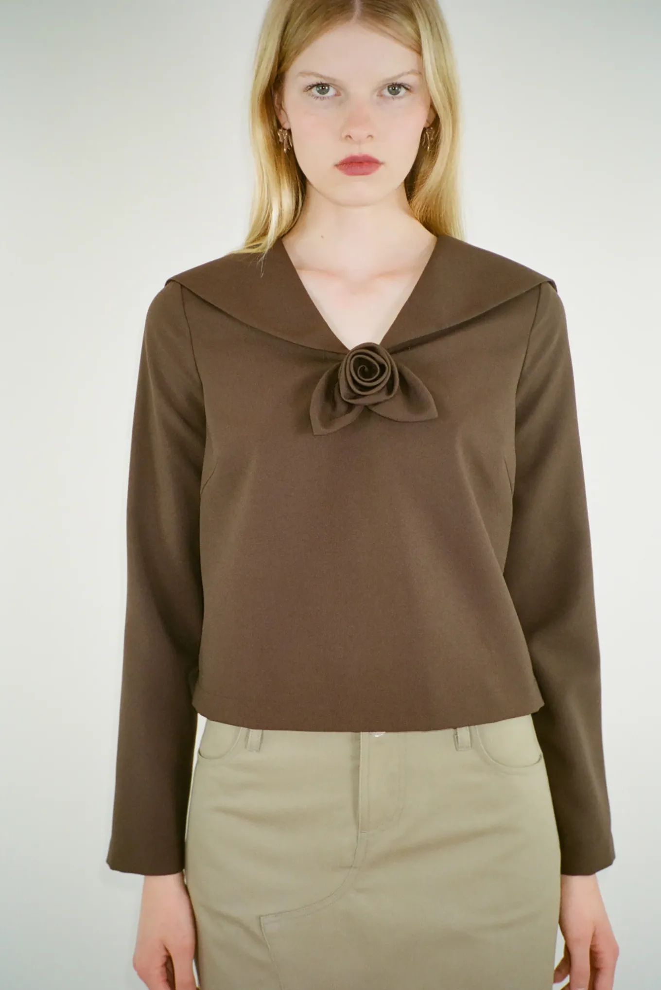 Best Sale Sandy Liang Umi Top In Espresso
