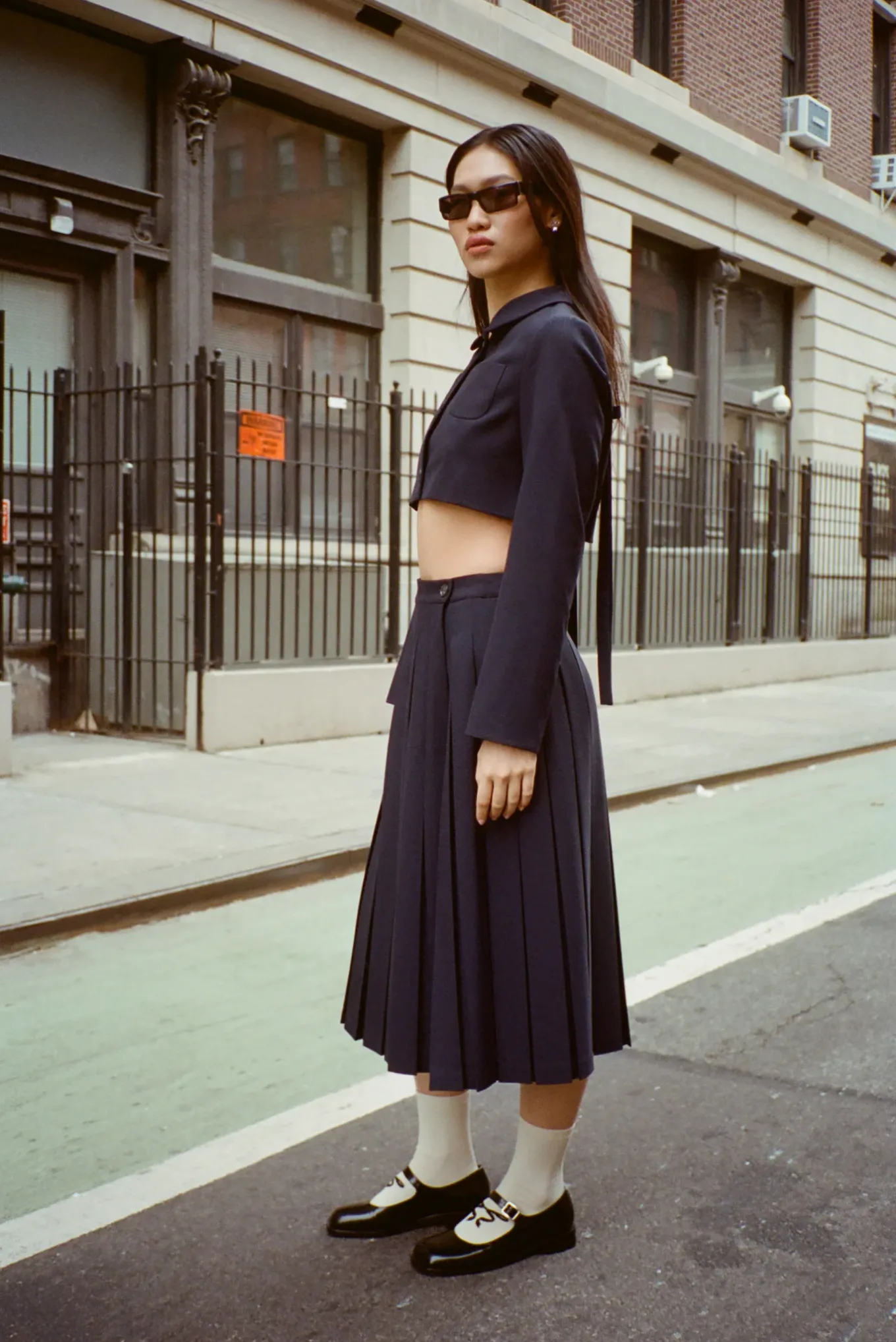 Outlet Sandy Liang Uniform Skort In Dark Navy