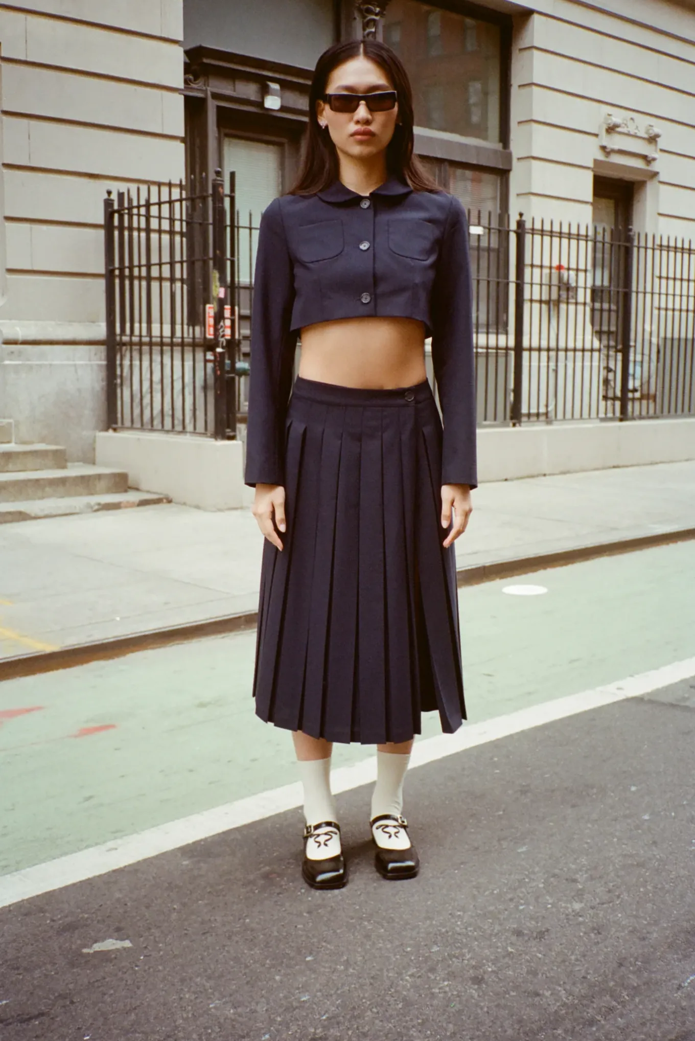 Outlet Sandy Liang Uniform Skort In Dark Navy